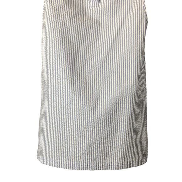 Women's Modcloth Blue/White Pin Stripe Seer Sucker Tank Top With Bow. Size Small - Picture 6 of 16